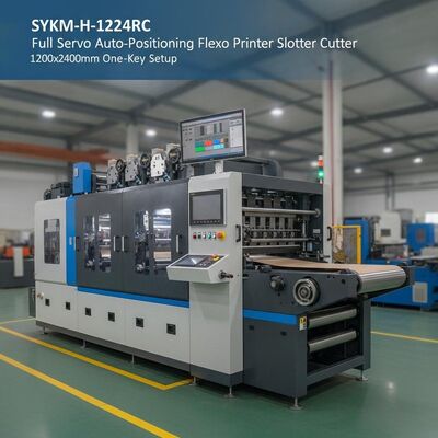 SYKM-H-1224RC 풀 서보 자동 위치 지정 플렉소 프린터 슬로터 다이 커터 1200x2400mm 원키 설정