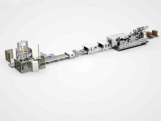 High-Speed Fully Automatic Heavy-Duty Corrugated Packaging Production Line with 5,000 Sheets / Hour and 400-450 Tons Cutting Pressure